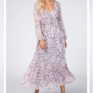 Lovestitch Floral Print Chiffon Maxi Dress